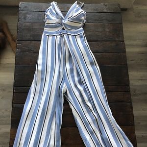 Stripe light blue jumpsuit